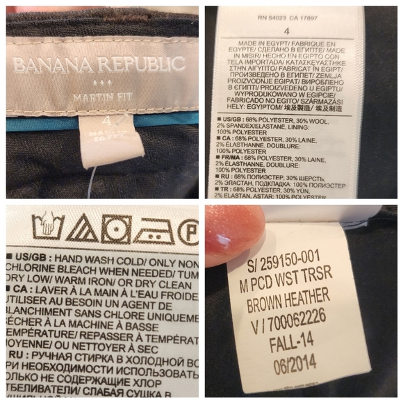 NWT Banana Republic Brown Wool Blend Martin Fit Dress Pant Trouser Womens Size 4 - Picture 14 of 14